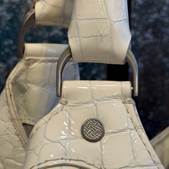 Cole Haan White Croc Embossed Patent Leather Hobo Bag - Picture 15 of 16